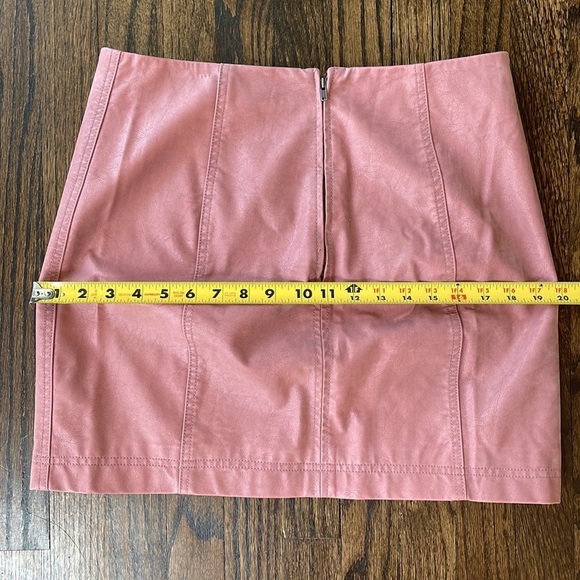 Free People Pink Faux Leather Mini Skirt - Picture 9 of 11